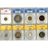 U.S. Type Coin Assortment, ANACS Certified, Mostly. All with impairments. 1844 Large Cent GD 6...