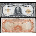 Pair of Fr.1173 $10 Gold Certificates, 1922. VF and VF with stains. [2]