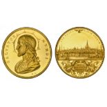 Austria. Vienna. Stadt. Salvator Mundi Medal in Gold of 6 Ducat weight, n.d (after 1843). 34mm,...