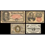 Quartet of Fractional Currency Notes. 1) Fr.1226. VF. 2) Fr.1233. 5 Cents. "18-63" VF. 3) Fr.12...