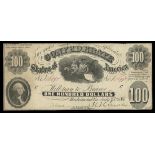 CSA. T-7. $100. July 25, 1861. Cr. Unl. PF-8. No.16995. C. Ceres and Proserpina. George Washing...