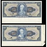 Brazil. Republica dos Estados Unidos do Brazil. Brazil Tesouro Nacional 1943-1958 Specimen Note...