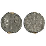 Papal States. Clemente XIII (1758-1769). Lead Bulla. 38mm. 61.5mm. CLE: / MENS / PAPA / XIII, r...