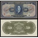 Brazil. Republica dos Estados Unidos do Brazil. 50 Mil Reis. No date (1908). P-58s. Blue on mul...