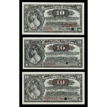 Nicaragua. Banco Nacional de Nicaragua. Trio of of No Date 1937 10 Centavos notes. P-87s. With...