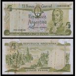 Argentina. El Banco de la Republica Argentina. Pair of Artist's Models for 5 Pesos Leyes No 12....