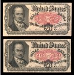 Fr.1379 Fractional Currency Grouping. Fourth Issue 50 Cents, dexter. EF. (2)