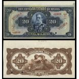 Brazil. Republica dos Estados Unidos do Brazil. 20 Mil Reis. No date (1919). P-46. Blue on mult...