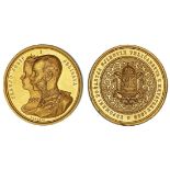 Croatia. Franz Josef (1848-1916). Medal on the Visit of the Royal Couple to Croatia, 1869. Gold...