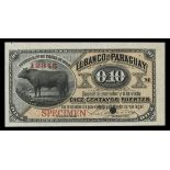Paraguay. El Banco de Paraguay. 10 Centavos. 1882. S122s. Black on orange. Bull. No.12345 and S...