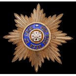 Russia. Imperial. Order of the White Eagle, Star . 89mm, silver-gilt (84 zolotniki) and enamel,...