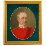 Portrait of a British Officer. 19th Century. Oil on canvas, oval matted. Interior: 16 ½ x 19 ½"...