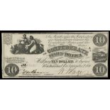 CSA. T-28. $10. Sept. 2, 1861. Cr. 236. PF-9. No.59085. A14. Woman with urn. Train, right. J. T...