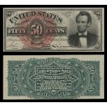 Choice Crisp Uncirculated Fr.1374 Fourth Issue 50 Cents Lincoln Fractional Currency. Almost as...