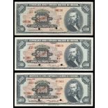 Brazil. Republica dos Estados Unidos do Brazil. A Trio of P-174s 5,000 Cruzeiros Specimen. No d...