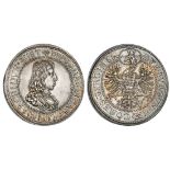 Austria. Archduke Ferdinand Charles (1632-1662). Double Taler, nd (ca. 1654). Hall. 57.7 gm. Ar...