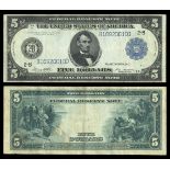 Pair of Fr.851A $5 1914 Federal Reserve Notes. New York district. White-Mellon. Both VF or bett...