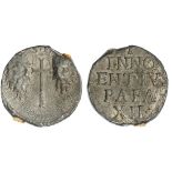 Papal States. Innocenzo XII (1691-1700). Lead Bulla. 43.83 gms. (tower) / INNO / CENTIVS / PAPA...