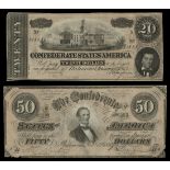 CSA. A Quartet of 1864 Notes with Advertising or Bank Stamps. Cr.499, R. D. Mann, General Ticke...