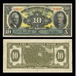 Canada. Dominion Bank. $10. 1938. S1036. CH 220-28-04. Black on blue and yellow. Carlysle and R...