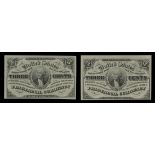 A Nice Pair of Fractional Currency Three Cent Notes. Both with light portraits. Uncirculated, a...