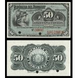 Paraguay. Republica del Paraguay. 50 Centavos. 1907. P-115s. Black on green. Minerva, left. 000...