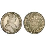 Austria. Maria Theresa (1740-1780). Taler, 1763. Hall. Armored, draped bust right, rev. Crowned...