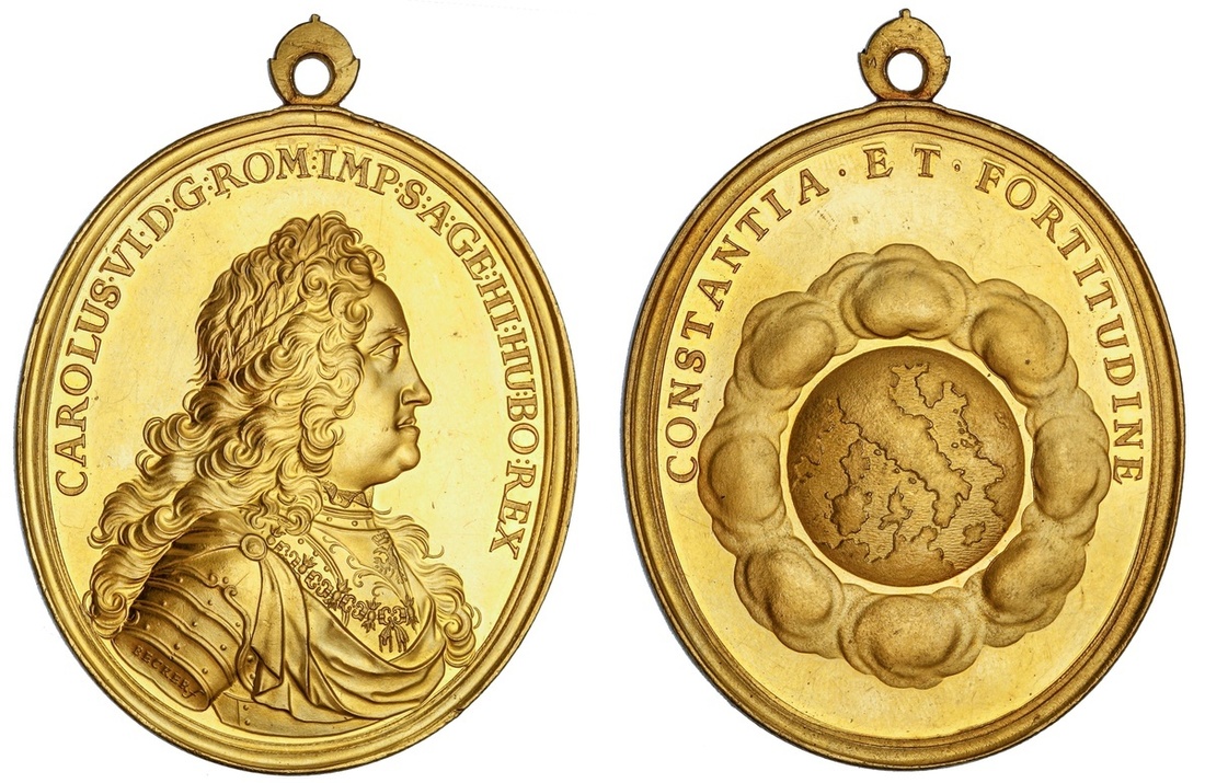 Austria. Charles VI (1711-1740). Gold Medal of 24 Ducat weight on the Coronation of Charles VI...