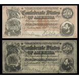 CSA. A Lovely Group of Post-Civil-War Advertising Notes. Four are printed on the backs of origi...