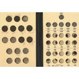 A Nice Selection of 19th Century Type Coins Housed in a Library of Coins Album. Two Cent Pieces...