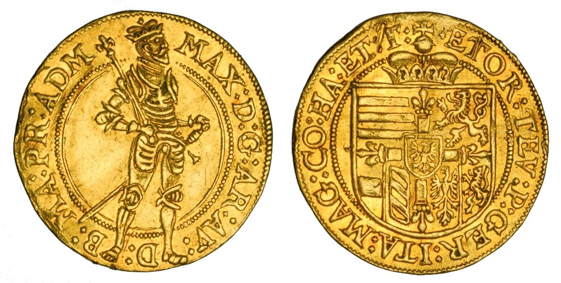 Austria. Archduke Maximilian (1612-1618). Ducat, nd (1612). Crowned and armored figure of the A...