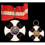 Italy. Kingdom-Repubblica. Order of the Crown of Italy. Pair of Crosses. 50mm. Silver gilt and...