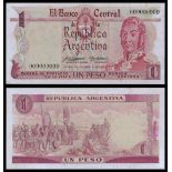Argentina. El Banco de la Republica Argentina. Pair of Artist's Models for 1 Peso Leyes No 12....