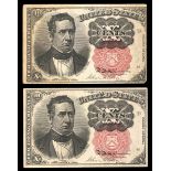 A Nice Group of Fifth Issue 10 Cents Fractional Currency Notes. AU to Uncirculated. All with re...