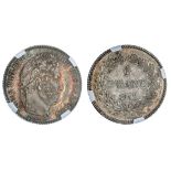 France. Louis Philippe I (1830-1848). Franc, 1846 B. Rouen. Laureate head right, rev. Value and...