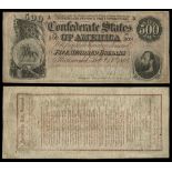 CSA. T-64. $500. Feb. 17, 1864. Cr. 489A. PF-1. No.309. A. Stonewall Jackson. "A CONFEDERATE NO...