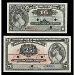 Nicaragua. Banco Nacional de Nicaragua. Pair of No Date 1937 10 and 25 Centavos notes. P-87s an...