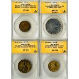 U.S. Medals Quartet. All ANACS certified. 1886 Firemens Souvenir of the Statue of Liberty. Whit...