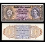 Belize. Government of Belize. $2. June 1, 1975. P-34b. Black on tan and red. Queen Elizabeth I...