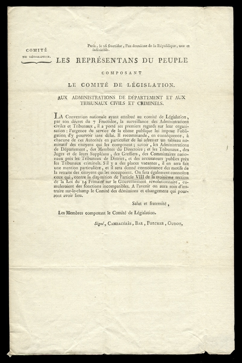 French Revolutionary Period and Napoleonic Era, lot comprising 18 documents, mostly displaying...