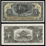 Bolivia. El Banco Mercantile. 5 Bolivianos. July 1, 1906. S173s. Black on yellow-green. Miner...