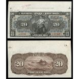 Brazil. Republica dos Estados Unidos do Brazil. 20 Mil Reis. No date (1909). P-44s. Black on mu...