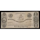 Advertising Note. Maverick, Engraver & Printer. 1820s-1830s. Benjamin Franklin, center. Frankli...