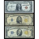 Word War Two Emergency Money Assortment. Fr.2300 $1 1935A Silver Certificates HAWAII, AU and CU...