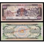 Nicaragua. Banco Nacional de Nicaragua. 1000 Cordobas. 1991. P-178Bs. Purple and brown on multi...