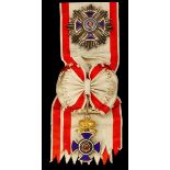 Montenegro. Order of Danilo. Grand Cross Set. By Vincent Mayer, Vienna. Neck Badge. 50.5mm (not...