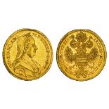 Austria. Maria Theresa (1740-1780). Ducat, 1766 CK. Vienna. 3.48 gm. Veiled bust right, rev. Cr...