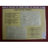 1938/39 Autographs, Stoke City, a collection of 33 signatures on 3 album pages, slight duplication