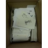 Autographs, a collection of 1430 signed white cards, all with names idenfied, the signatures inc,