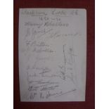 1930/31 Blackburn Rovers, Autographs, an album page with 13 signatures